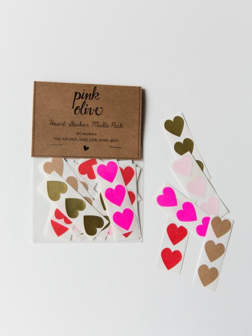 Pack de 60 stickers cœur, pinkoliveinc, 7,63 euros